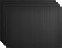 Juvale Corrugated Plastic Board - Black, 8-Pack - Smooth Surface Sheets for Yard Signs & Poster Boards - Printable Blank Panels for Lawn Displays & Crafts