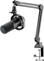 Hybrid Wireless Podcast Microphone for PC, XLR USB Dynamic Mic Kit with Boom Arm, Software, Noise Cancellation, for Vocal Recording, Streaming, Content Creation, Home Studio, Voiceover