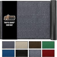 Waterproof Traffic Guard Door Mat, Heavy Duty Entryway Mats, Strong Backing Commercial Utility Rugs for Office Hallway, Garage Floor and Home, Low Profile Carpet