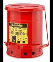 Justrite Oily Waste Can - Red, 6 Gallon
