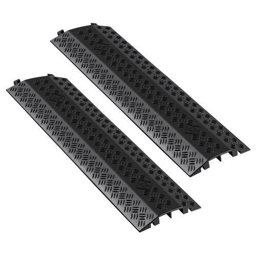 Drop Over Cable Cover, 17,500 lbs/Axle Load Capacity, Heavy Duty Cable Hose Protector Ramp, Floor Cord Protector Cover, for Indoor High Walking Traffic Areas, Home, Office, Warehouse, 2 Pack