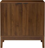 2-Door Modern Storage Cabinet, Buffet, Sideboard, Media Cabinet, Cupboard, Entryway Accent Table, Bookcase w/Reeded Panels and Adjustable Shelves