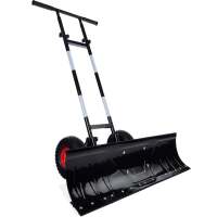 Galvanized Blade 2-Wheel Snow Pusher w/ Adjustable Handle - 36in