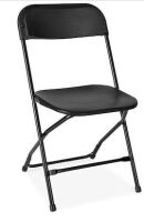 Set of 3 Folding Stacking Plastic Chairs w/ Non-Slip Feet