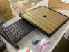 Outdoor Wicker Patio Side Table Accent Furniture w/ Umbrella Hole - 3