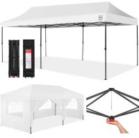 Pop Up Party Tent Canopy w/ 1-Button Easy Setup - 10x20ft