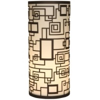18" Revive End Table Lamp,&nbsp;Bronze Patterned Frame Over Glossy Opal Acrylic
