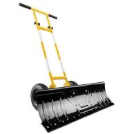 Galvanized Blade 2-Wheel Snow Pusher w/ Adjustable Handle - 36in