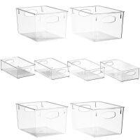Sorbus 8 Piece Clear Plastic Storage Bins