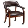 Convenience Concepts Take a Seat Dillon Espresso Vegan Leather Armchair with Wheels