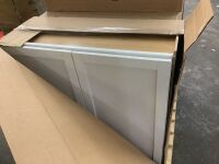 Hampton Bay Courtland 36 in. W x 12 in. D x 36 in. H Assembled Shaker Wall Kitchen Cabinet in Polar White - Face Needs Reattached