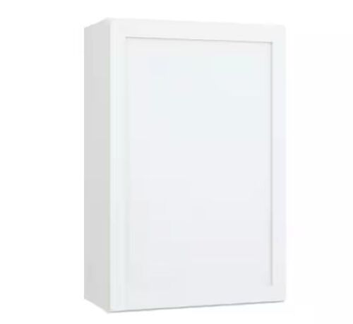 Hampton Bay Courtland 24 in. W x 12 in. D x 36 in. H Assembled Shaker Wall Kitchen Cabinet in Polar White