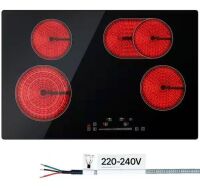 VEVOR Built in Electric Stove Top 30.3 x 20.5 in. 4 Burners 240 Volt Glass Radiant Cooktop with Sensor Touch Control Timer