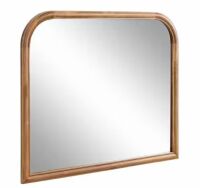 Kate and Laurel Glenby 34.00 in. W x 28.00 in. H Rustic Brown Arch Transitional Framed Decorative Wall Mirror