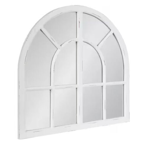 Kate and Laurel Boldmere 30 in. W x 28.5 in. H Wood White Arch Framed Decorative Mirror