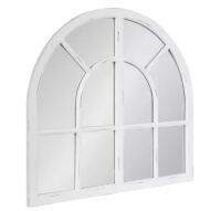 Kate and Laurel Boldmere 30 in. W x 28.5 in. H Wood White Arch Framed Decorative Mirror
