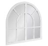 Kate and Laurel Boldmere 30 in. W x 28.5 in. H Wood White Arch Framed Decorative Mirror