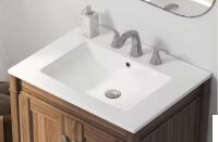 Eridanus Tucson 24 in. W x 18 in. D Vitreous China Vanity Top in White with 3-Faucet Holes (8 in. Widespread)