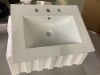 Eridanus Tucson 24 in. W x 18 in. D Vitreous China Vanity Top in White with 3-Faucet Holes (8 in. Widespread) - 2