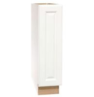Hampton Bay Hampton 9 in. W x 24 in. D x 34.5 in. H Assembled Full Height Door Base Kitchen Cabinet in Satin White