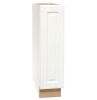 Hampton Bay Hampton 9 in. W x 24 in. D x 34.5 in. H Assembled Full Height Door Base Kitchen Cabinet in Satin White