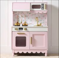 Pretend Play Cottage Kitchen Wooden Toy Set for Kids w/ 5 Accessories