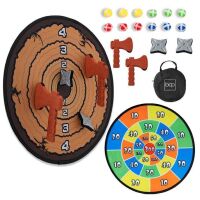 Lot of (10) Double-Sided Dart Board, Sticky Ball Axe Star Throwing Game