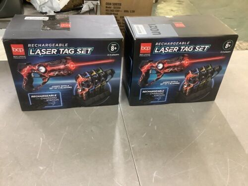 Lot of (2) Set of 4 Rechargeable Laser Tag Blasters w/ Docking Station, No Vests Needed