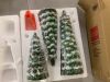 Set of 3 Pre-Lit Ceramic Tabletop Christmas Trees - 3