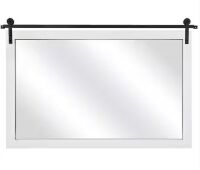 40 in. W x 26 in. H White Rectangle Wood Framed Accent Wall Mirror