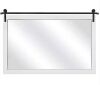 40 in. W x 26 in. H White Rectangle Wood Framed Accent Wall Mirror