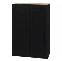 Hampton Bay Avondale 30 in. W x 12 in. D x 42 in. H Ready to Assemble Plywood Shaker Wall Kitchen Cabinet in Raven Black