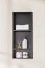 12 in. W x 30 in. H x 4 in. D Waterproof Recessed Shower Niche with Double Shelves in Matte Black, No Tile Needed