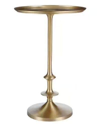 Home Decorators Collection Bellkirk Round Gold Metal Accent Table (14.5 in. W x 22.25 in. H)
