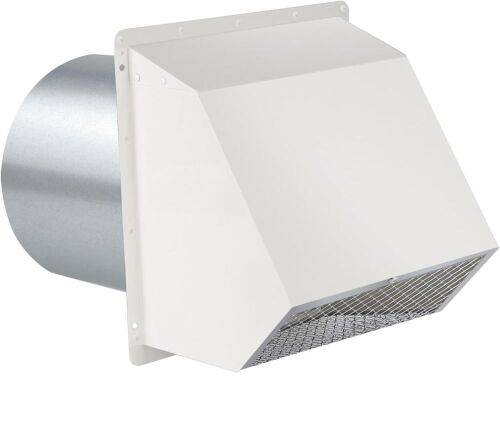 8 Inch Hooded Wall Vent with Screen and Damper