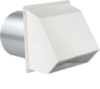 8 Inch Hooded Wall Vent with Screen and Damper