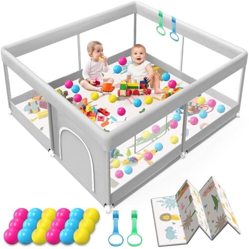 Baby Playpen with Mat, 50x50 Inch