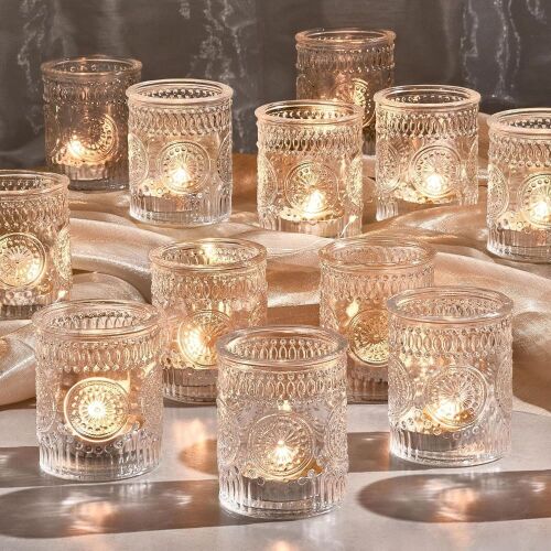 Clear Glass Votive Candle Holders, 30 pc