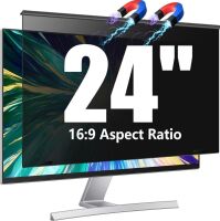 Magnetic Computer Privacy Screen Filter 24 Inch for Frameless Monitor Thin Bezel 16:9 Widescreen