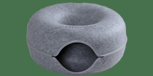 Peekaboo Cat Cave Scratcher for Multiple & Large Cats up to 45 lbs, 3-in-1 Self Warming Cat Bed, Donut Tunnel & Scratching Post for Indoor Cats, Washable & Detachable