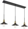 3-Light&nbsp;Industrial Black Finish Pendant Light