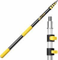 4.5-18ft Commercial Grade Extension Pole - Ultimate Reach for Large Buildings & Pro Use - Maximum 24ft Total Reach with Secure Lock System