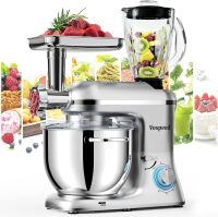 Stand Mixer 9 IN 1, 850W Tilt-Head Multifunctional Electric Mixer with 8 QT Stainless Steel Bowl, 1.5L Glass Jar, Meat Grinder, Hook, Whisk, Beater Dishwasher Safe
