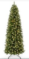 BCP Prelit Spruce Pencil Christmas Tree 6'