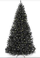 BCP Pre-Lit Artificial Black Spruce Christmas Tree 6'
