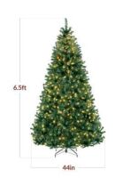 BCP Premium Artificial Pre-Lit Pine Christmas Tree 6.5'