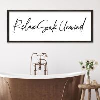 Relax Soak Unwind Wall Decor Art 32"x12"