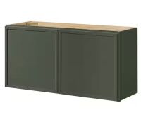 Hampton Bay Leyton 36 in. W x 24 in. D x 18 in. H Ready to Assemble Plywood Slim Shaker Wall Bridge Kitchen Cabinet in Fern Green