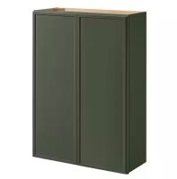 Hampton Bay Leyton 30 in. W x 12 in. D x 42 in. H Ready to Assemble Plywood Slim Shaker Wall Kitchen Cabinet in Fern Green