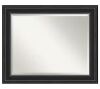 Amanti Art Medium Rectangle Satin Black Beveled Glass Modern Mirror (27.75 in. H x 33.75 in. W)